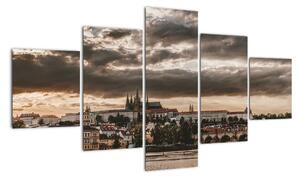 Obraz - pochmurna Praga (125x70 cm)