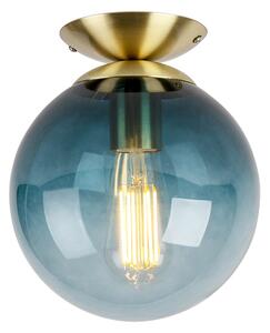 Inteligentna lampa sufitowa mosiężna ze szklanym kloszem w kolorze ocean blue, w tym WiFi ST64 - Pallon