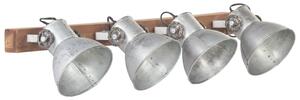 Industrialna lampa ścienna, srebrna, 90x25 cm, E27