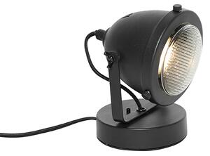 Industrialna lampa stołowa czarna 18 cm - Emado