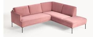 Sofa narożna z aksamitu Fluente