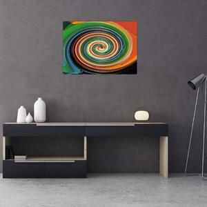 Abstrakcyjny obraz - kolorowa spirala (70x50 cm)