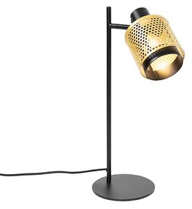 Industrialna lampa stołowa czarna ze złotem - Kayden