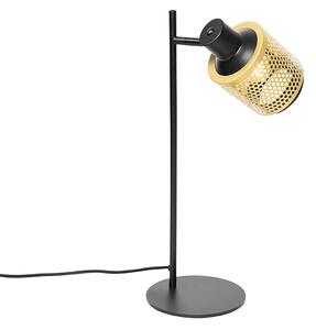 Industrialna lampa stołowa czarna ze złotem - Kayden