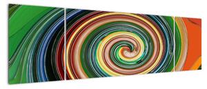 Abstrakcyjny obraz - kolorowa spirala (170x50 cm)
