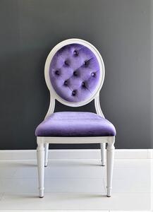 Krzesło Royal, wymienne obicie, fioletowy welur, rama aluminiowa