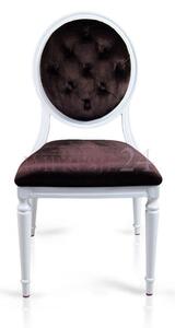 Krzesło Royal, obicie brązowy welur, biała, aluminiowa rama