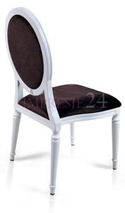 Krzesło Royal, obicie brązowy welur, biała, aluminiowa rama