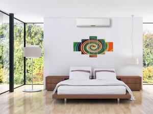Abstrakcyjny obraz - kolorowa spirala (125x70 cm)