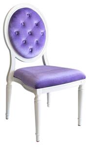 Krzesło Royal, wymienne obicie, fioletowy welur, rama aluminiowa