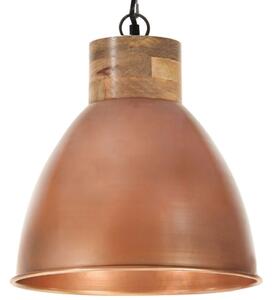 Industrialna lampa wisząca, miedziana, żelazo i drewno, 46 cm