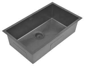 Zlewozmywak stalowy jednokomorowy 75cm Sink Quality Steel SINK 75 czarny + syfon