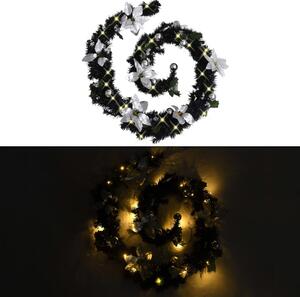 Świąteczna girlanda z lampkami LED, czarna, 2,7 m, PVC