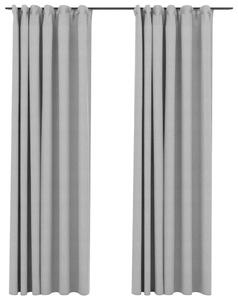 Zasłony stylizowane na lniane, 2 szt., szare, 140x225 cm