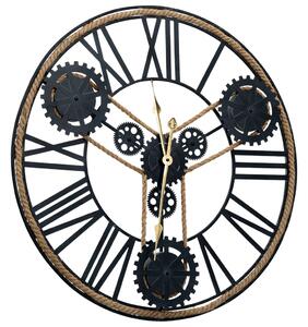 Zegar ścienny, czarny, 70 cm, metal