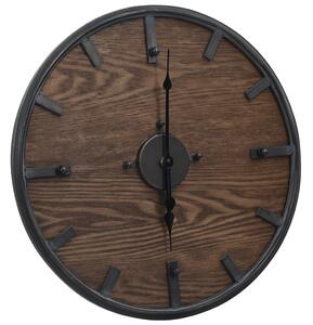 Zegar ścienny, brązowo-czarny, 45 cm, żelazo i MDF