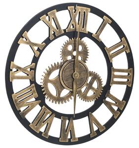 Zegar ścienny, złoto-czarny, 45 cm, MDF
