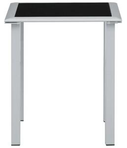Leżaki ze stolikiem, 2 szt., aluminium, kremowe