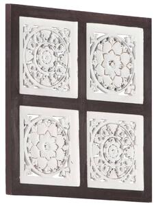 Ręcznie rzeźbiony panel ścienny, MDF, 40x40x1,5 cm, brąz i biel
