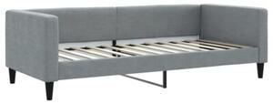Sofa rozsuwana z szufladami, jasnoszara, 90x200 cm, tkanina