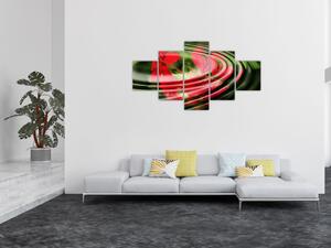 Abstrakcyjny obraz - kwiaty w falach (125x70 cm)