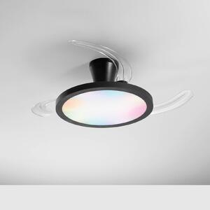 INTEC Wentylator sufitowy LED Condor, czarny, Ø 106 cm, CCT RGB, cichy możliwość ściemniania, czarny, salon / jadalnia, tworzywo sztuczne, nowoczesny