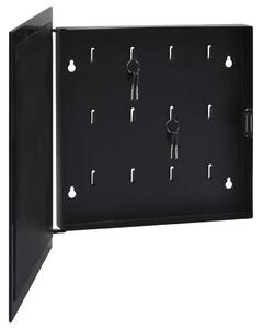 Skrzynka na klucze z tablicą magnetyczną, czarna, 35x35x5,5 cm