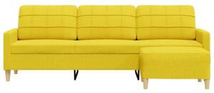 Sofa 3-osobowa, jasnoÅ¼Ã³Åta, 210 cm, tapicerowana tkaninÄ
