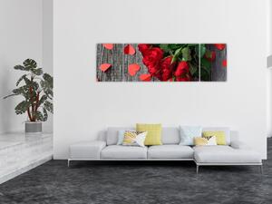 Obraz - bukiet róż (170x50 cm)