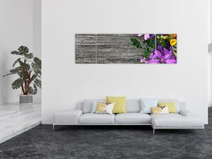 Obraz - kwiaty polne (170x50 cm)