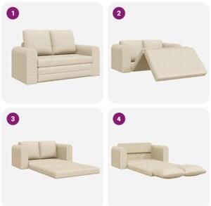 Sofa bed kremowy 148 x 71 x 83 cm tkanina