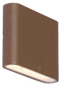 Nowoczesna lampa ścienna zewnętrzna rdzawo-brązowa 11,5 cm z LED IP65 - Batt