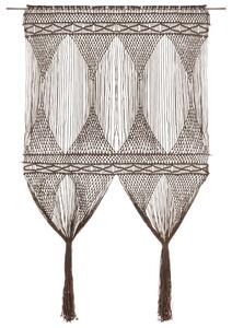 Zasłona z makramy, kolor taupe, 140 x 240 cm, bawełna