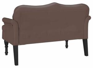 Ławka chesterfield z sztucznej skóry w kolorze brązowym