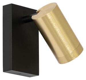 Lampa ścienna czarna ze złotem, regulowana z przełącznikiem - Jeana Luxe