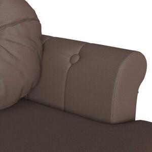 Ławka chesterfield z sztucznej skóry w kolorze brązowym