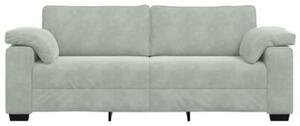 Sofa 3-osobowa, jasnoszara, 220x77x82 cm, tapicerowana aksamitem