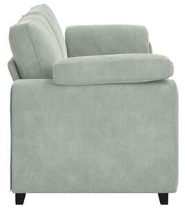 Sofa 3-osobowa, jasnoszara, 220x77x82 cm, tapicerowana aksamitem