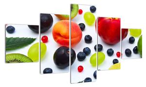 Obraz owoców z kroplami wody (125x70 cm)