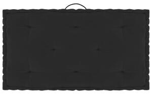 Poduszka na podłogę lub palety, czarna, 73x40x7 cm, bawełna