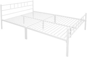 Białe metalowe łóżko 140x200 cm