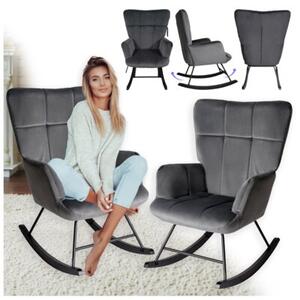 Fotel bujany uszak VELACO ARUBA-DG-BL Ciemnoszary / Czarny