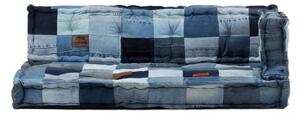 3-cz. poduszka na sofę z palet, niebieski dżins, patchwork