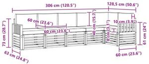 Zestaw mebli ogrodowych z litego drewna akacjowego z modularnym designem