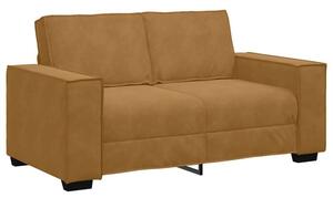 Sofa 2-osobowa, brÄ zowy, 160x78x84 cm, tapicerowana aksamitem