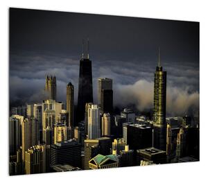 Obraz miasta w chmurach (70x50 cm)