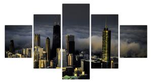 Obraz miasta w chmurach (125x70 cm)
