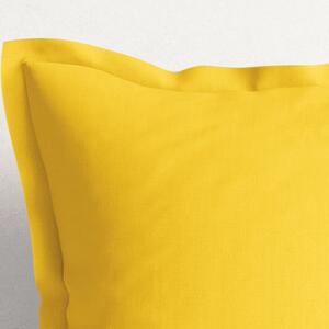 Goldea poszewka na poduszkę z ozdobną kantą bawełniana - żółta 40 x 40 cm