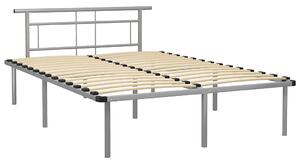 Szare metalowe łóżko loftowe 140x200 cm - Mervex