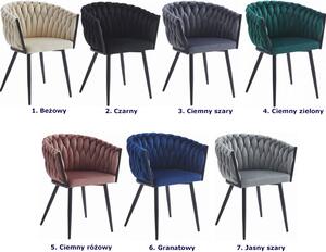 Ciemnoróżowe krzesło tapicerowane z podłokietnikami - Avax